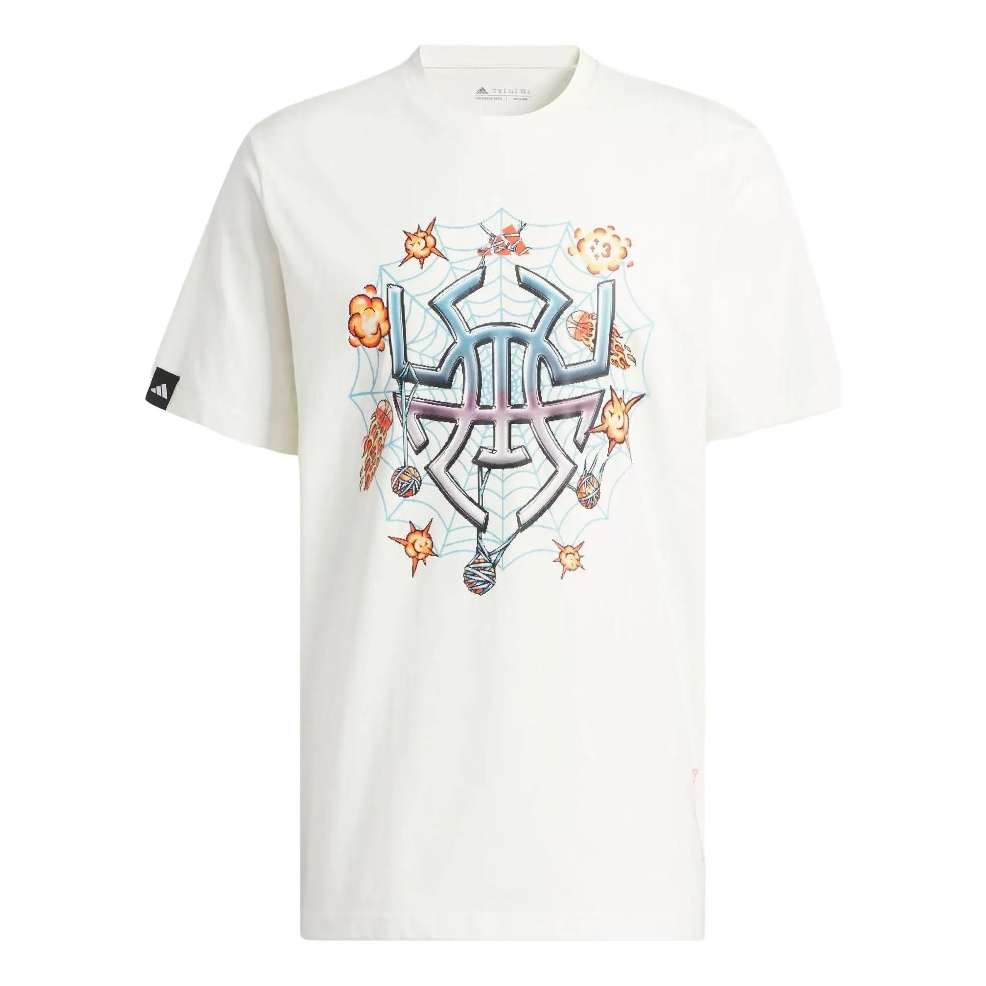 adidas Donovan Mitchell 8-Bit Signature T-Shirt 'White Yellow Blue' II7792 sold by KicksCrew