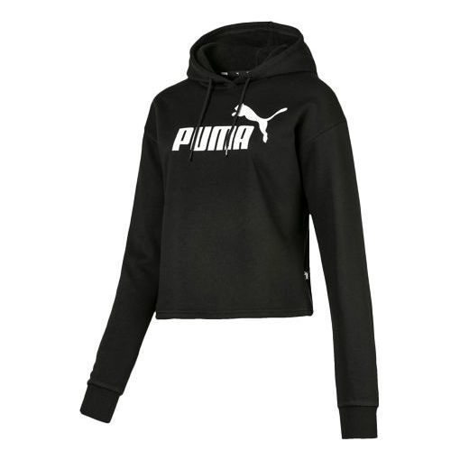 (WMNS) Puma Elevated Essentials Cropped Fleece Hoodie 'Black' 580153-01 sold by KicksCrew