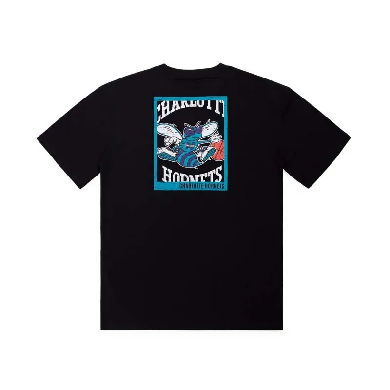 Mitchell & Ness Big Box Charlotte Hornets T-Shirt 'Black' MNTS041CH sold by KicksCrew product image thumbnail 2