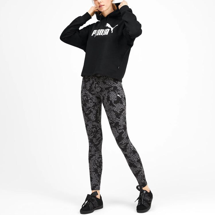 (WMNS) Puma Elevated Essentials Cropped Fleece Hoodie 'Black' 580153-01 sold by KicksCrew product image thumbnail 3