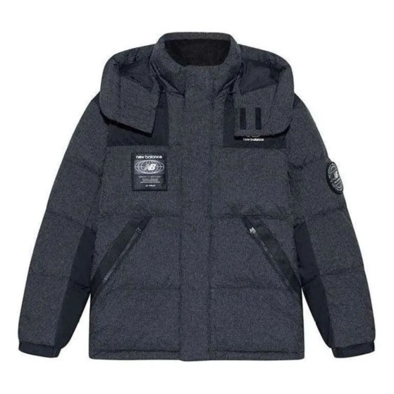 New Balance Hooded Warm Jacket 'Grey Black' NPA43141-BK sold by KicksCrew