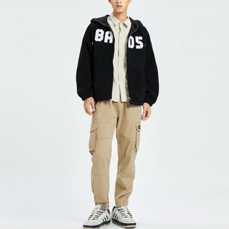 Li-Ning BadFive Logo Full Zip Hooded Jacket 'Black White' AFDR733-5 sold by KicksCrew product image thumbnail 3