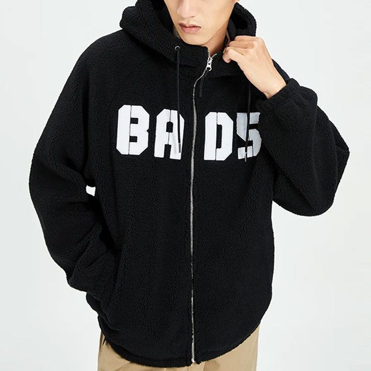 Li-Ning BadFive Logo Full Zip Hooded Jacket 'Black White' AFDR733-5 sold by KicksCrew product image thumbnail 4