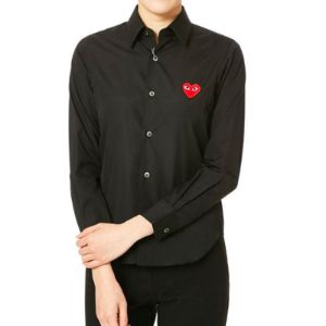 (WMNS) COMME des GARCONS PLAY L/S Shirt Red Emblem 'Black' AZ-B001-051-1 sold by KicksCrew