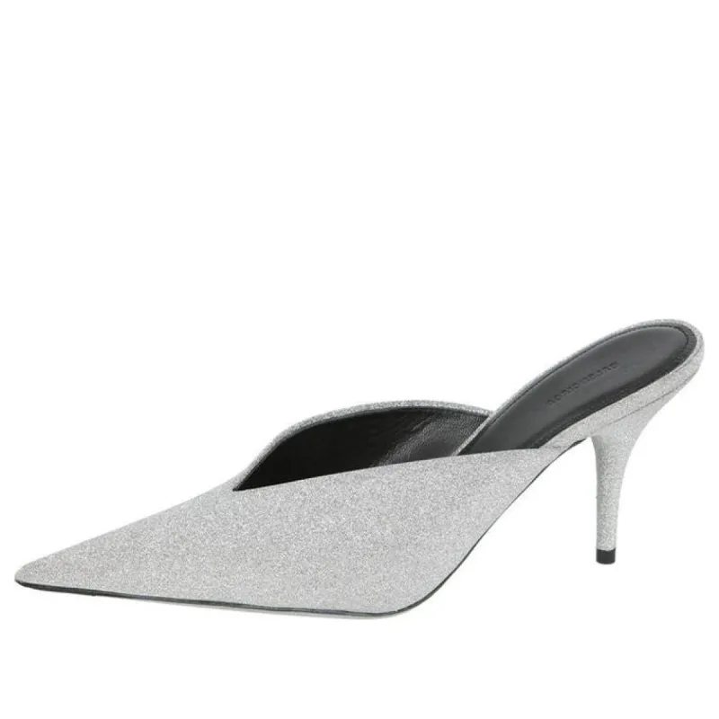 (WMNS) Balenciaga Glitter Knife Slingback 'Silver' 579279WA7018163 sold by KicksCrew