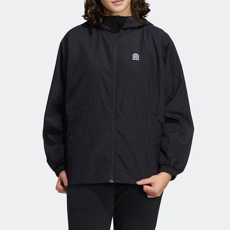 (WMNS) Adidas Neo Woven Hooded Training Windbreaker Jackets 'Black' HF7277 sold by KicksCrew product image thumbnail 4