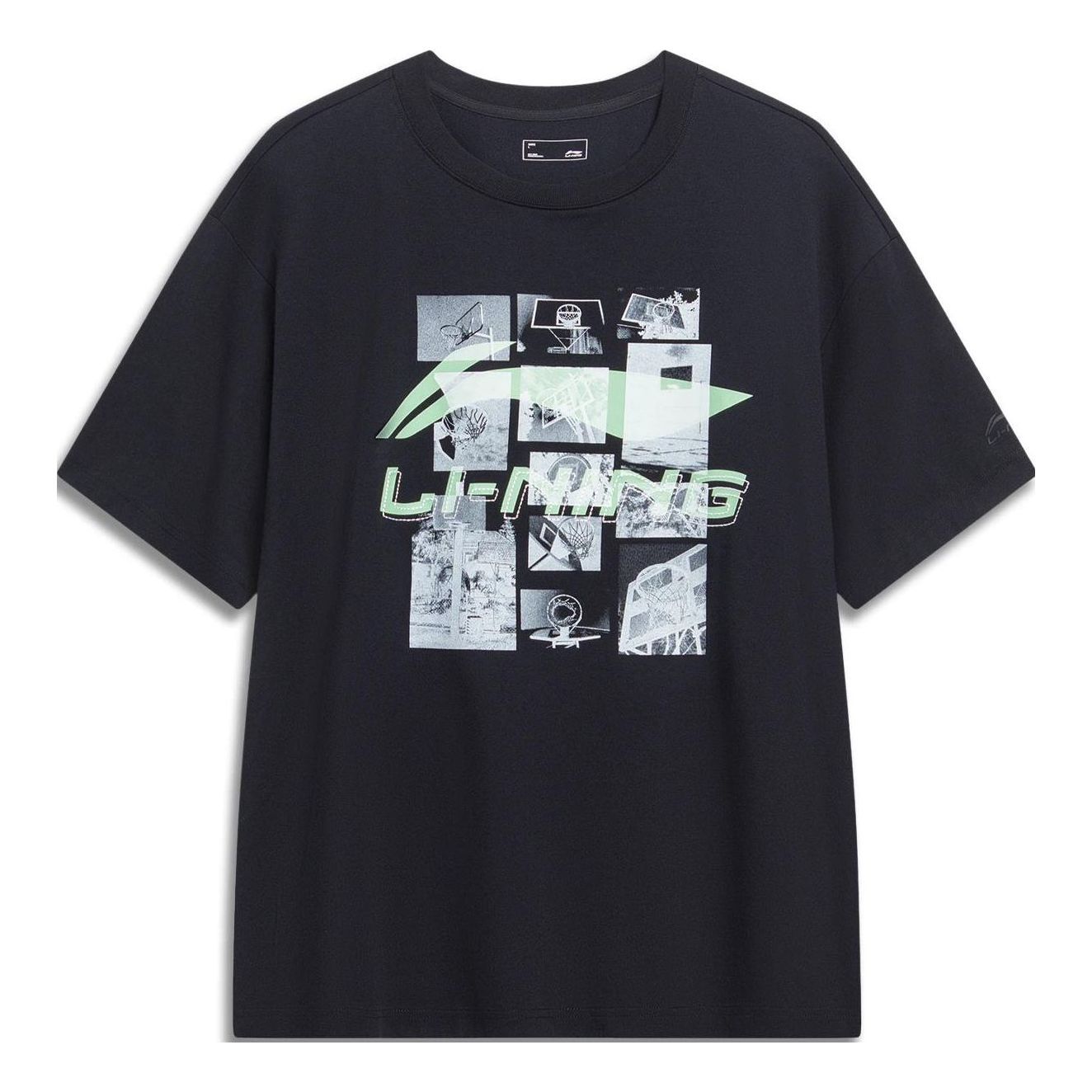 Li-Ning Hoops Photo Graphic T-shirt 'Black' AHST725-1 sold by KicksCrew