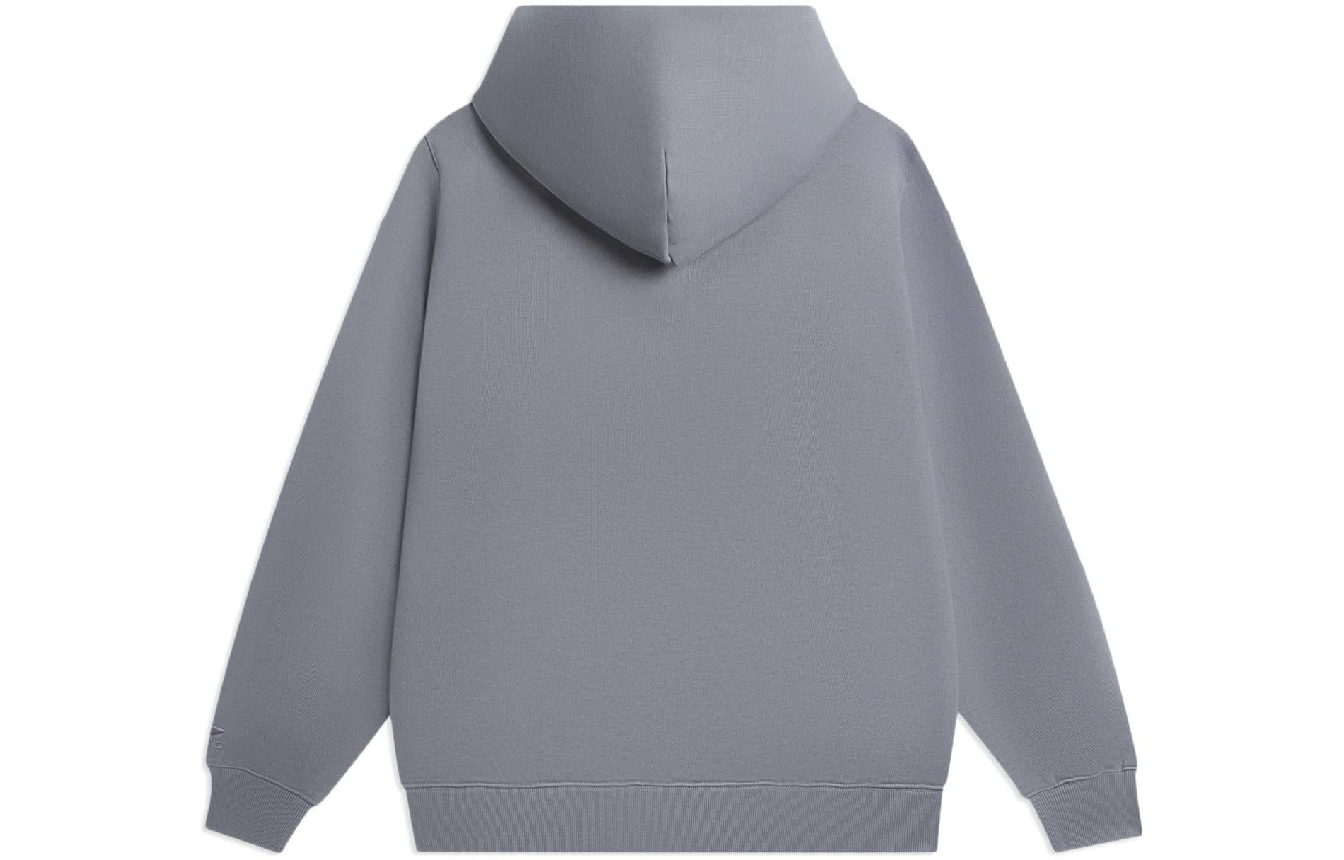 Li-Ning Label Logo Hoodie 'Grey' AWDSB15-9 sold by KicksCrew product image thumbnail 2