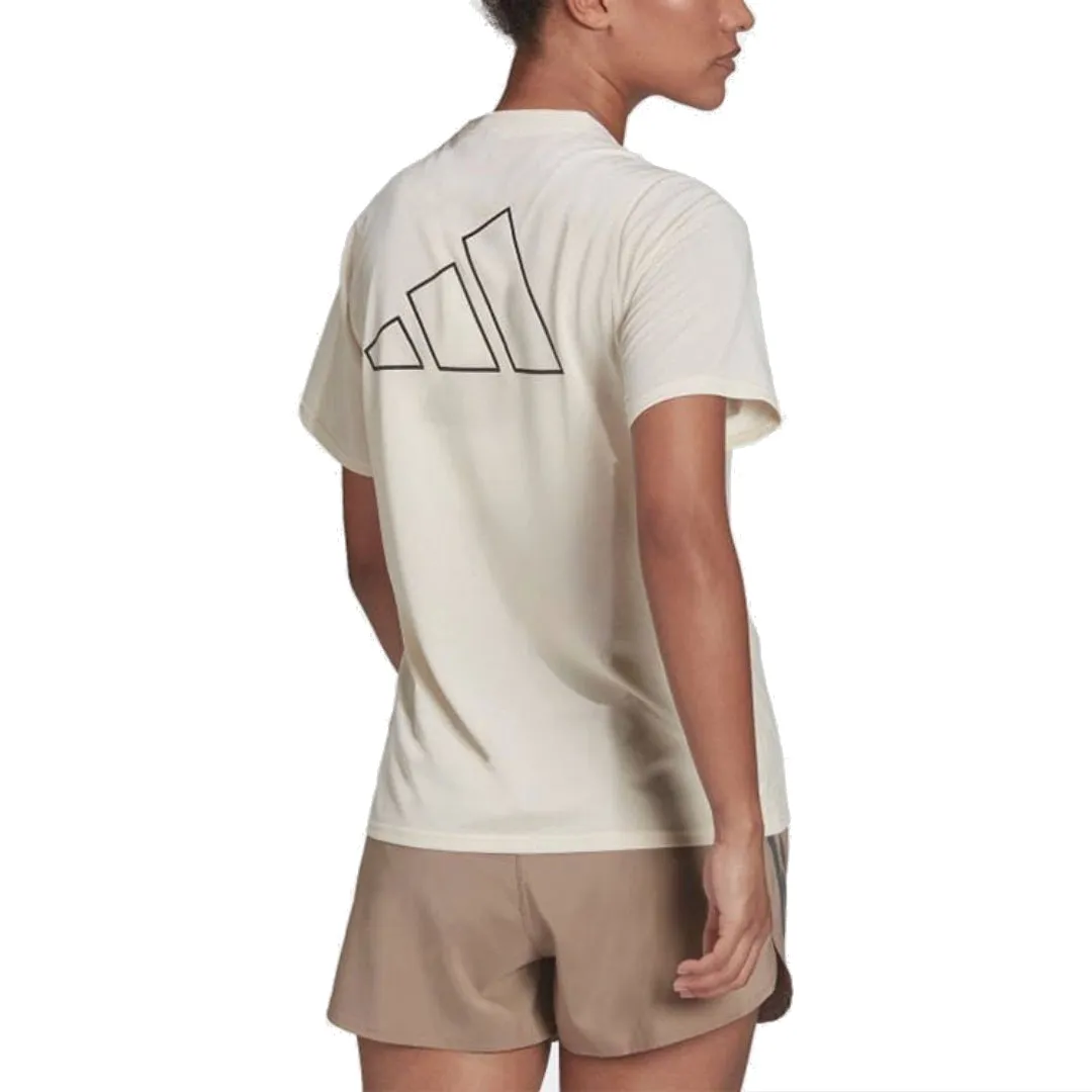 (WMNS) adidas Aeroready Running Logo T-Shirt 'Beige' HB9355 sold by KicksCrew product image thumbnail 2