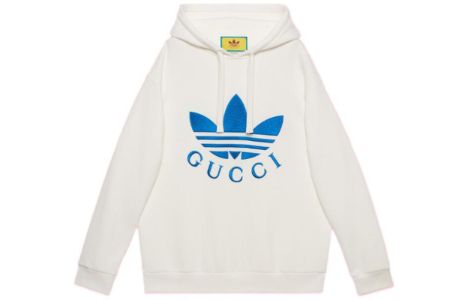 Gucci x adidas Hoodie 'White Blue' 702607-XJEDA-9088 sold by KicksCrew