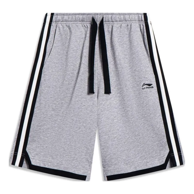 Li-Ning Striped Color Block Shorts 'Grey Black' AKST639-4 sold by KicksCrew