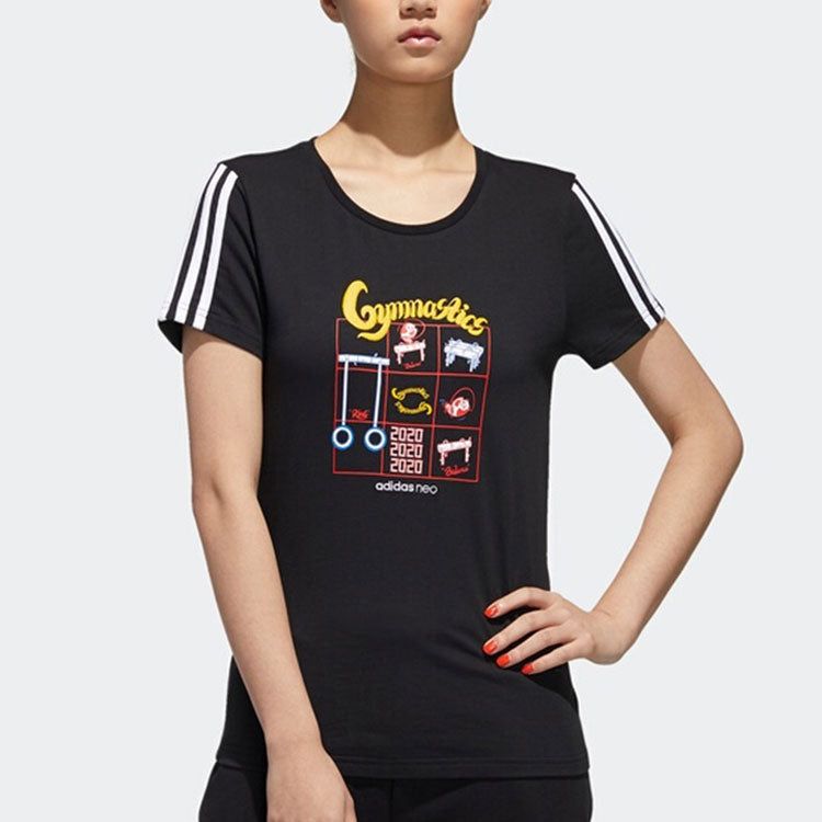 (WMNS) adidas neo Graphic T-shirt 'Black' GK1567 sold by KicksCrew product image thumbnail 2