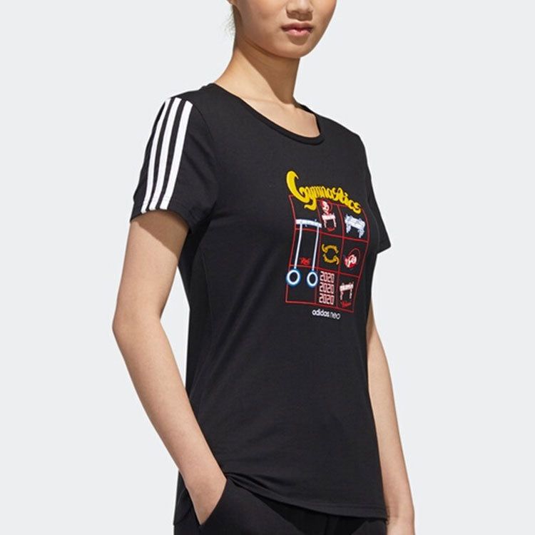 (WMNS) adidas neo Graphic T-shirt 'Black' GK1567 sold by KicksCrew product image thumbnail 4