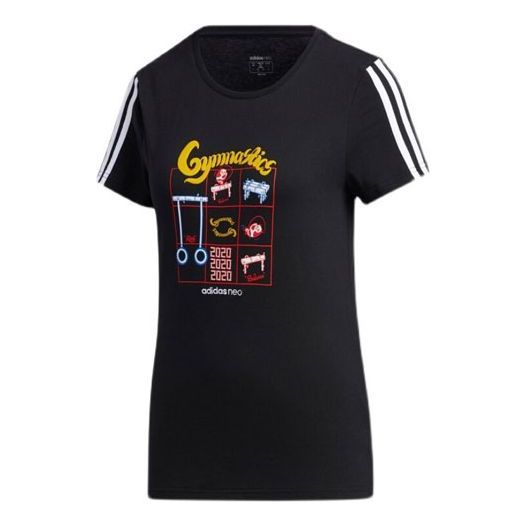(WMNS) adidas neo Graphic T-shirt 'Black' GK1567 sold by KicksCrew