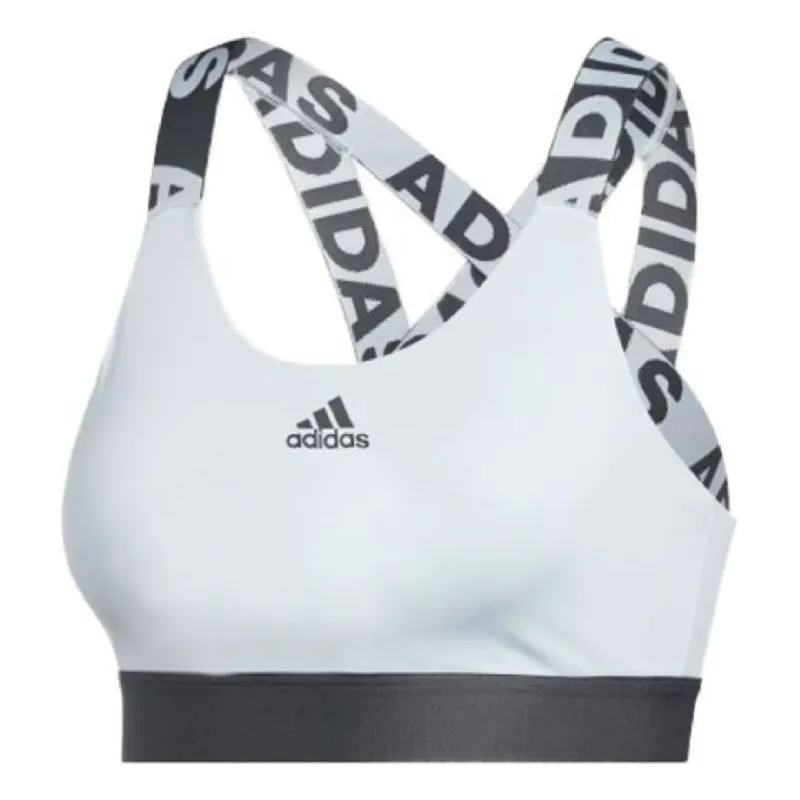 (WMNS) adidas Don't Rest Branded Bra 'White Black' Asia Sizing FL5013 sold by KicksCrew