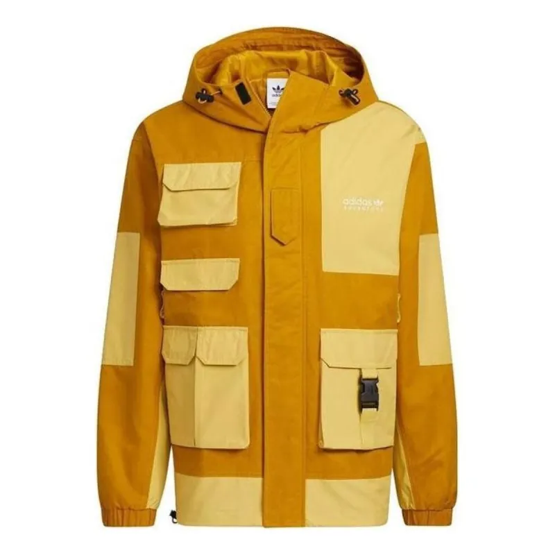 Adidas Adventure Jackets 'Brown Yellow' HC0354 sold by KicksCrew