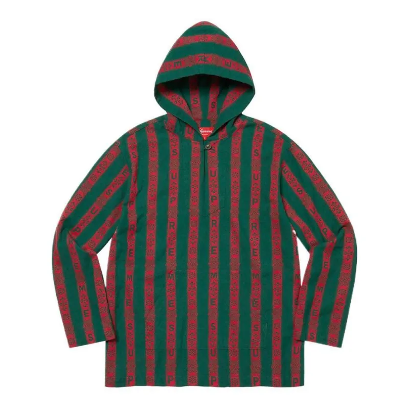 Supreme Baja Hooded Shirt 'Green Red' SUP-SS22-122 sold by KicksCrew