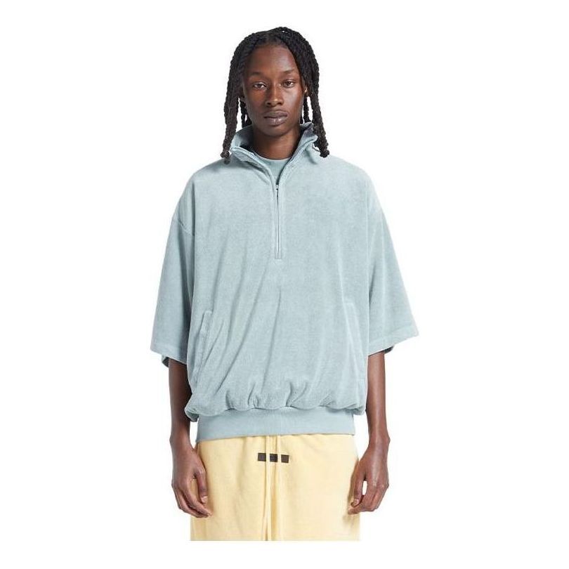 Fear of God Essentials Halfzip 3 Short Sleeve Boxy Polo T-Shirt 'Sky Blue' 125BT224091F sold by KicksCrew