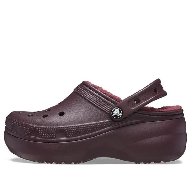 (WMNS) Crocs Classic Platform Lined Clogs 'Dark Cherry' 207938-6WD sold by KicksCrew