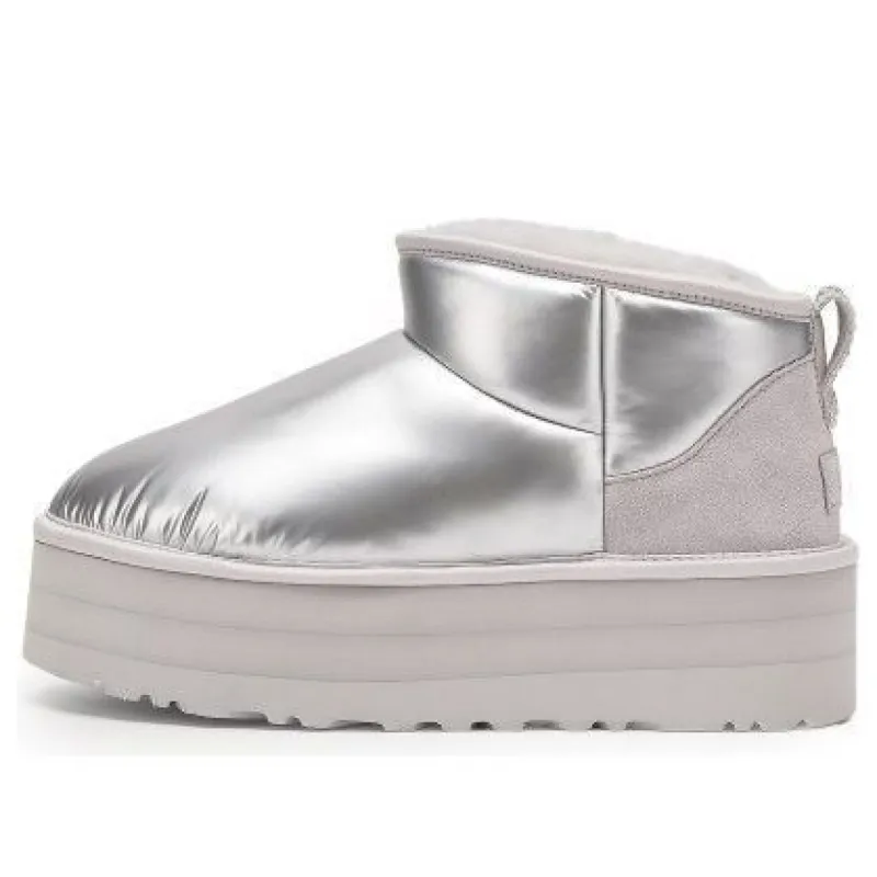 (WMNS) UGG Ultra Mini Platform High Shine 'Silver' 1144048-SLVR sold by KicksCrew
