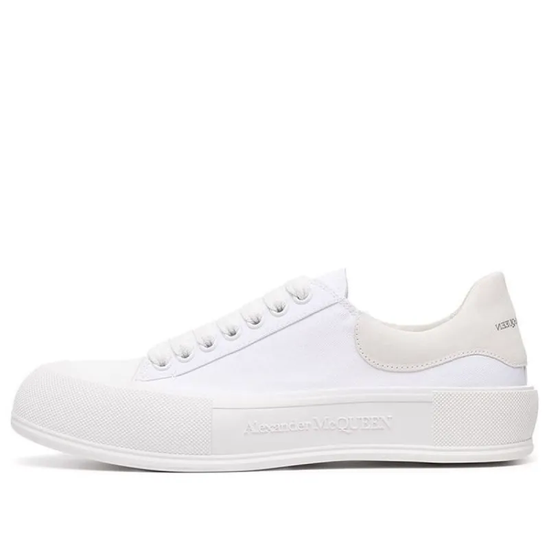 (WMNS) Alexander McQueen Deck Skate Plimsoll Lace Up 'Optic White' 654593W4MV79000 sold by KicksCrew