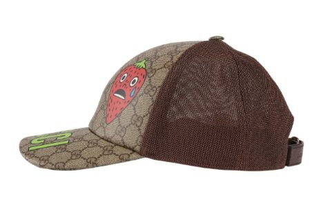 Gucci Strawberry Supreme Baseball Hat 'Beige Ebony' 700665-4HANS-8964 sold by KicksCrew