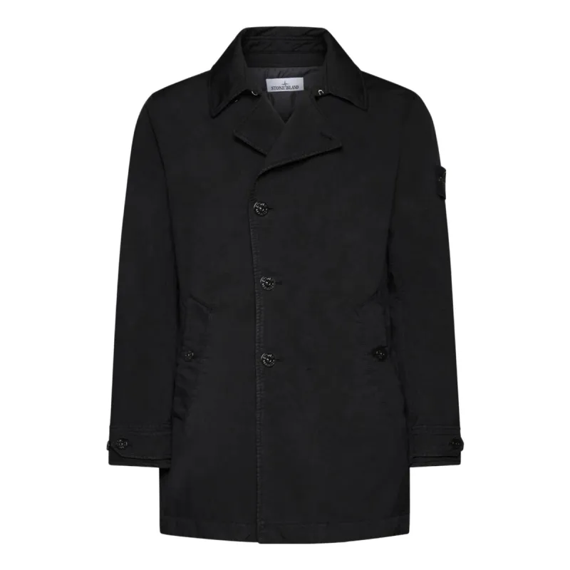 STONE ISLAND Short Trench Coat 'Black' 791542149-A0029 sold by KicksCrew