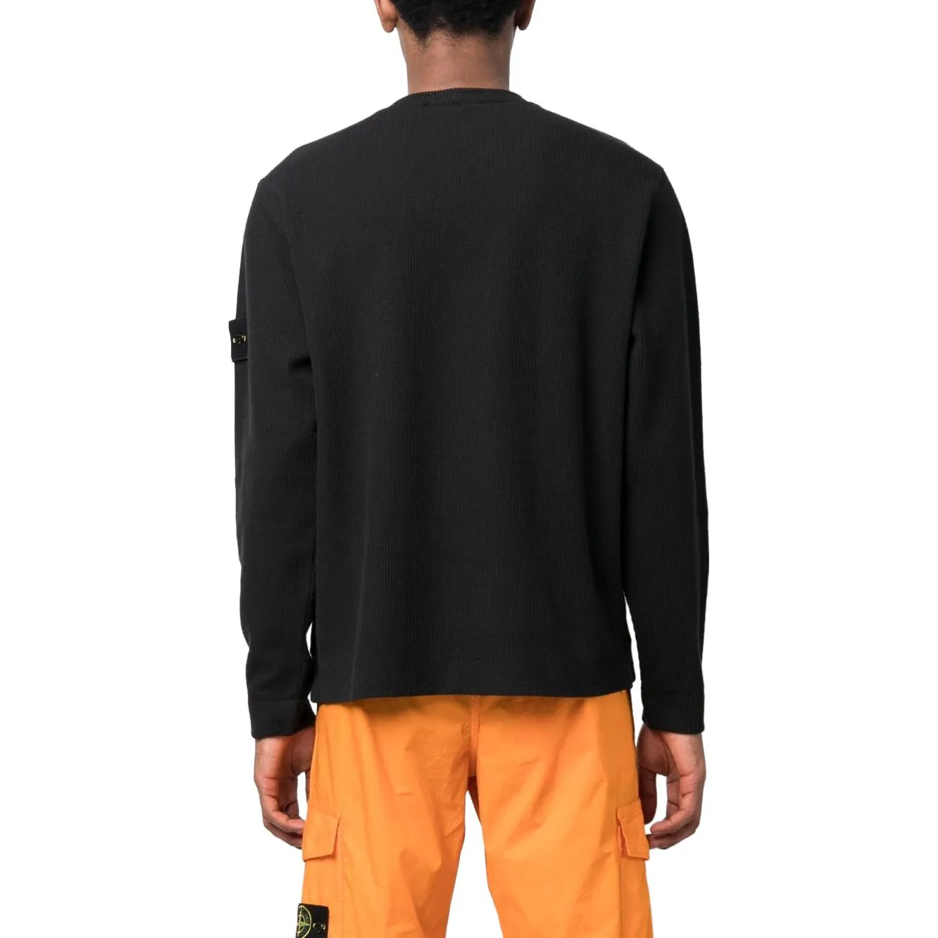 STONE ISLAND Ribbed Fleece Sweatshirt 'Black' 781565656-V0029 sold by KicksCrew product image thumbnail 2