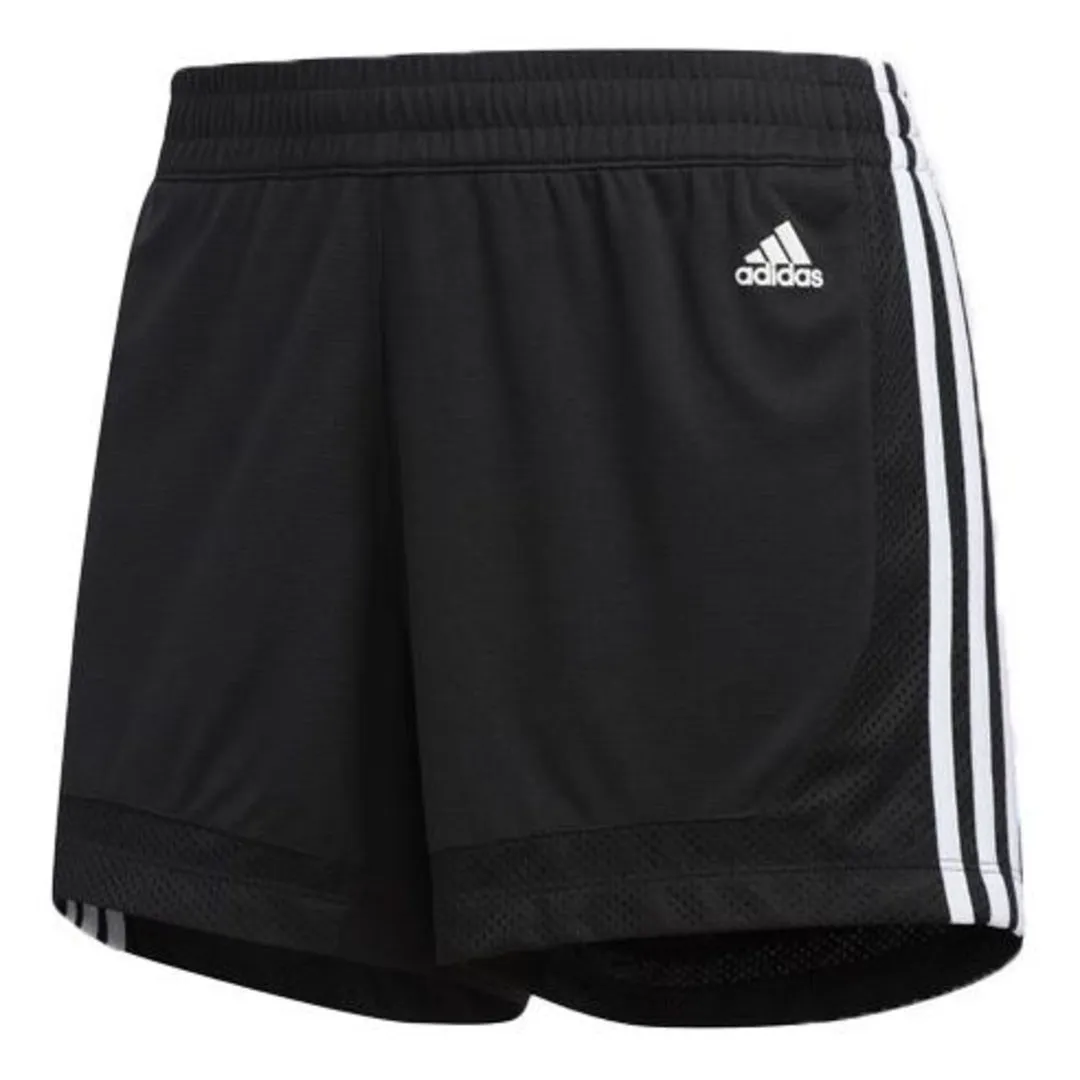 (WMNS) adidas 3-Stripes 5-Inch Mesh Shorts 'Black White' EB3894 sold by KicksCrew