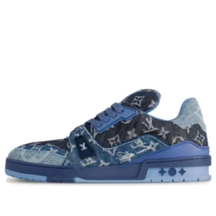 LOUIS VUITTON LV Trainers 'Blue Black Denim Monogram' 1AC4YT sold by KicksCrew