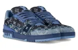 LOUIS VUITTON LV Trainers 'Blue Black Denim Monogram' 1AC4YT sold by KicksCrew