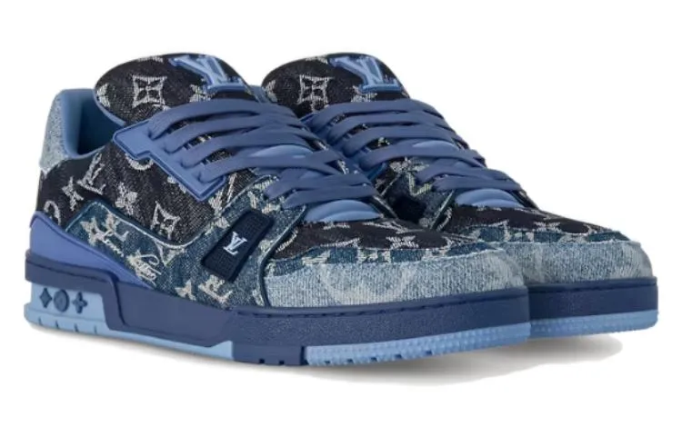 LOUIS VUITTON LV Trainers 'Blue Black Denim Monogram' 1AC4YT sold by KicksCrew product image thumbnail 3