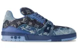 LOUIS VUITTON LV Trainers 'Blue Black Denim Monogram' 1AC4YT sold by KicksCrew
