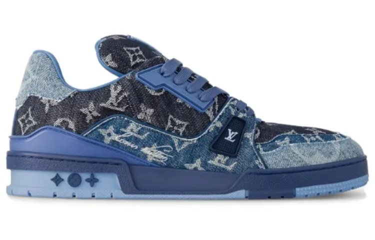 LOUIS VUITTON LV Trainers 'Blue Black Denim Monogram' 1AC4YT sold by KicksCrew product image thumbnail 2