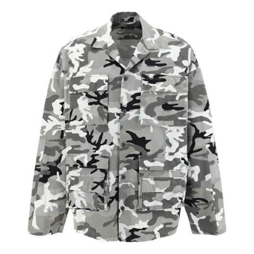 Balenciaga Camouflage Printed Shirt 'Grey' 681008TLL721262 sold by KicksCrew