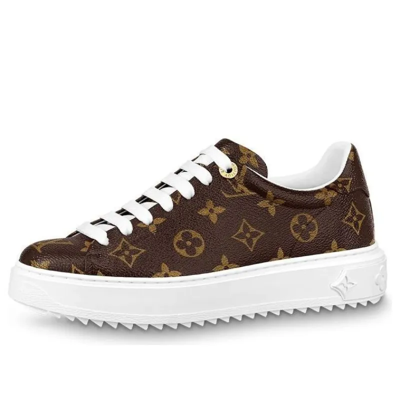 (WMNS) LOUIS VUITTON Time Out Sneakers 'Brown Monogram' 1A8FJP sold by KicksCrew