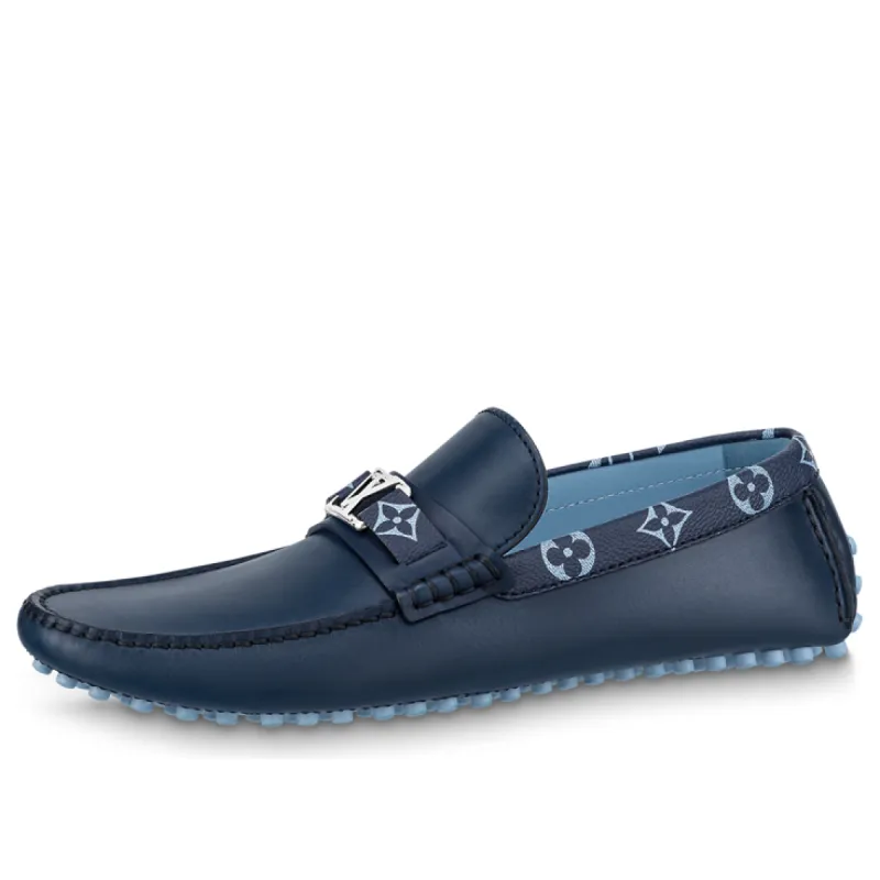 LOUIS VUITTON Hockenheim Moccasin Shoes 'Blue with Monogram Collar' 1AAN5H sold by KicksCrew