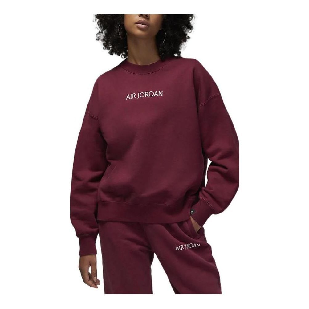 (WMNS) Air Jordan Worldmark Crewneck Sweatshirt 'Red' DV6470-645 sold by KicksCrew