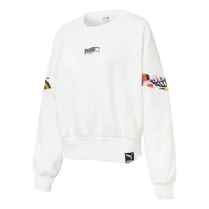 (WMNS) Puma PI Crew Neck Sweatshirt 'White Black' 531345-02 sold by KicksCrew