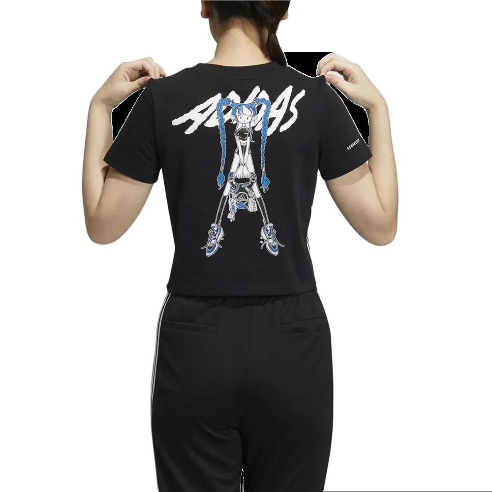 (WMNS) adidas Apxj Ss T-Shirt 'Black White' HF5116 sold by KicksCrew product image thumbnail 3