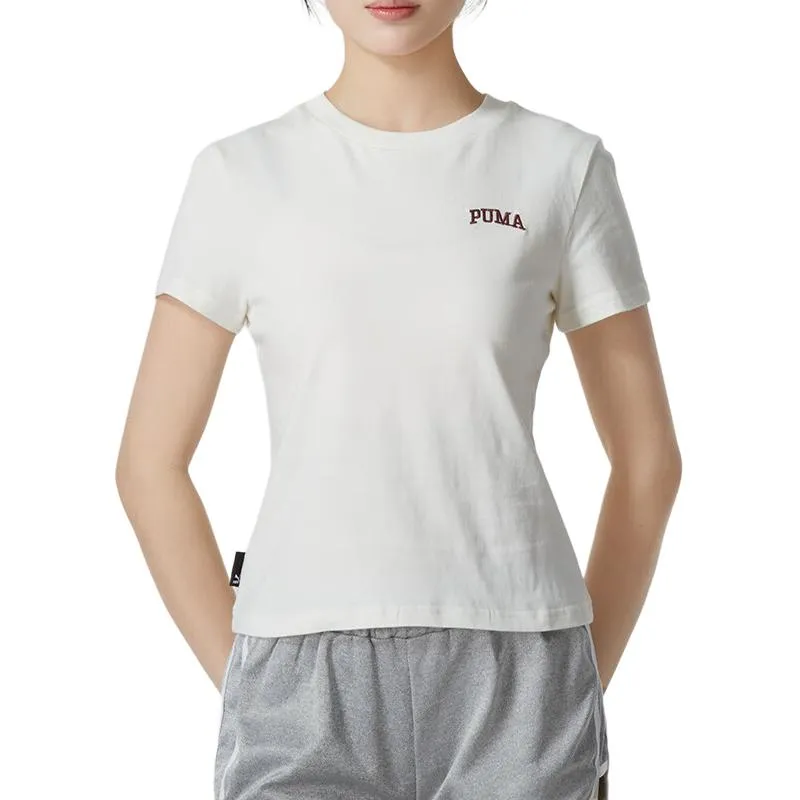 (WMNS) PUMA Wordmark Logo T-shirt Small Fit 'White' 630356-65 sold by KicksCrew product image thumbnail 3