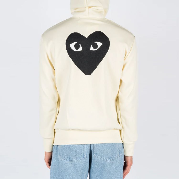 CCOMME des GARCONS PLAY Zip Hoodie Big Black Heart 'Beige' AZ-T254-051-3 sold by KicksCrew product image thumbnail 4