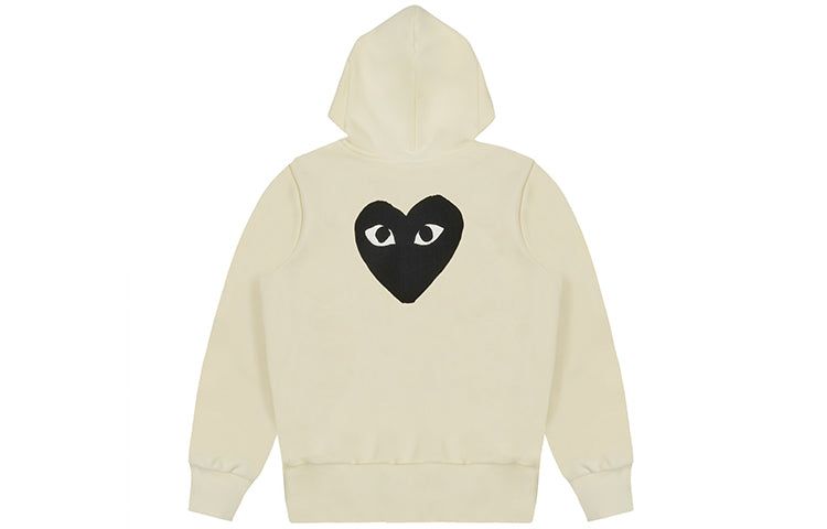 CCOMME des GARCONS PLAY Zip Hoodie Big Black Heart 'Beige' AZ-T254-051-3 sold by KicksCrew product image thumbnail 2