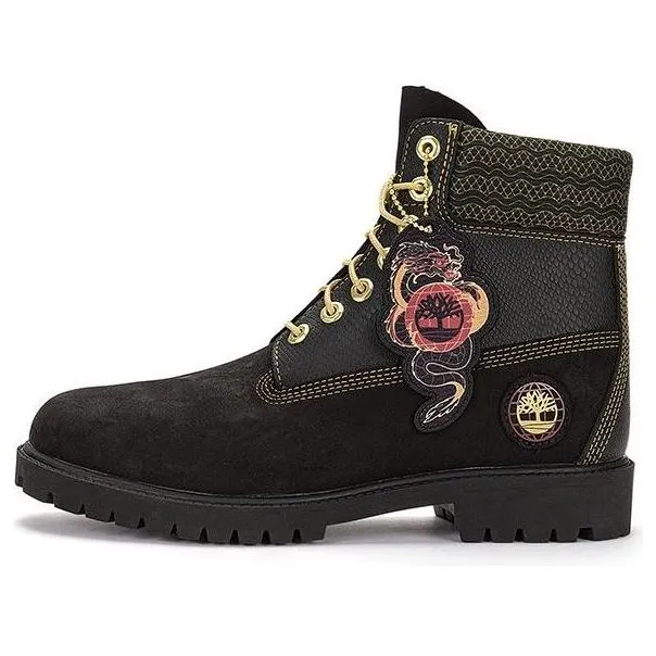 (WMNS) Timberland Lunar New Year 6 Inch Lace Up Boots 'Black Nubuck' A28MBW sold by KicksCrew