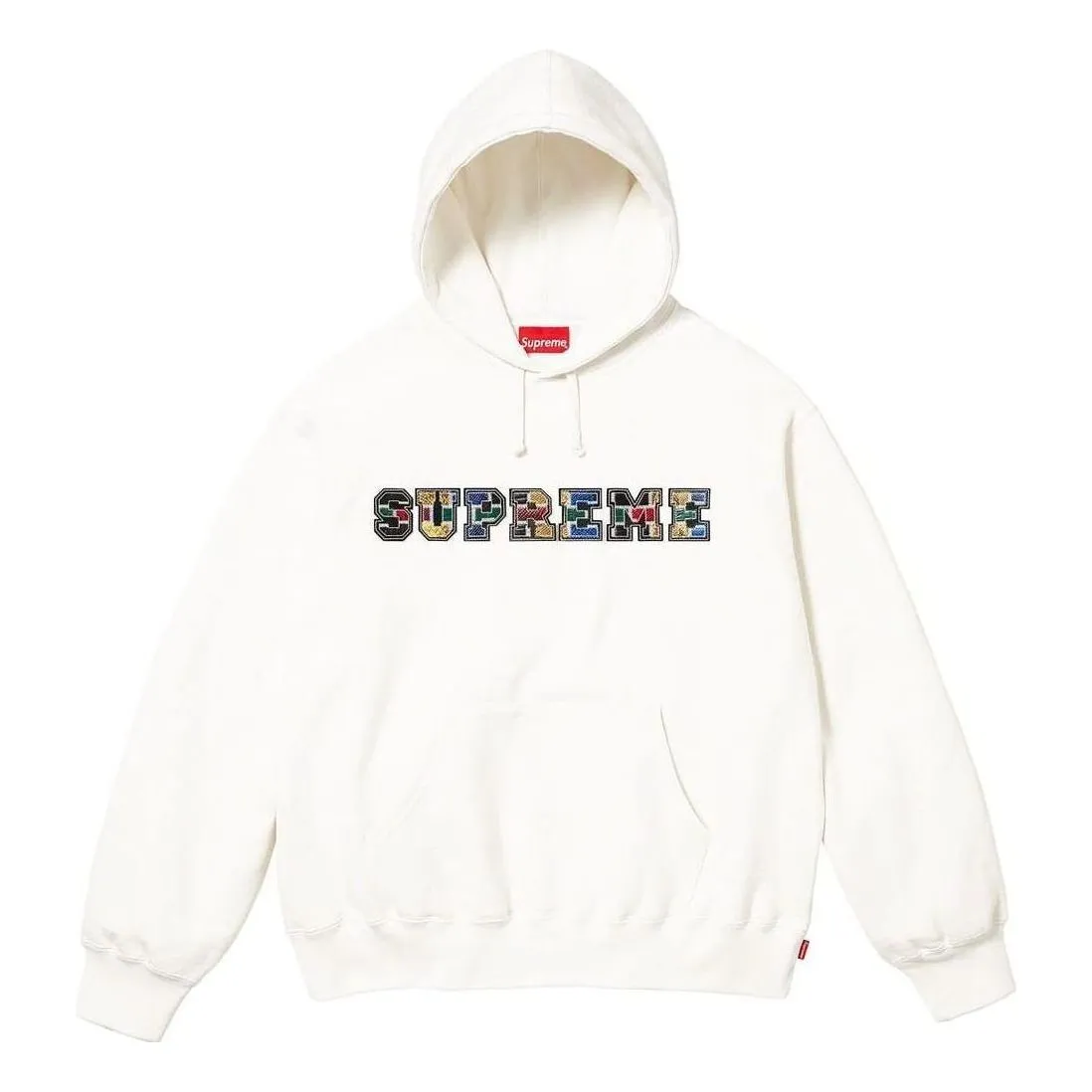 Supreme FW23 Week4 Collegiate Patchwork Leather Hoodie 'White' SUP-FW23-084 sold by KicksCrew