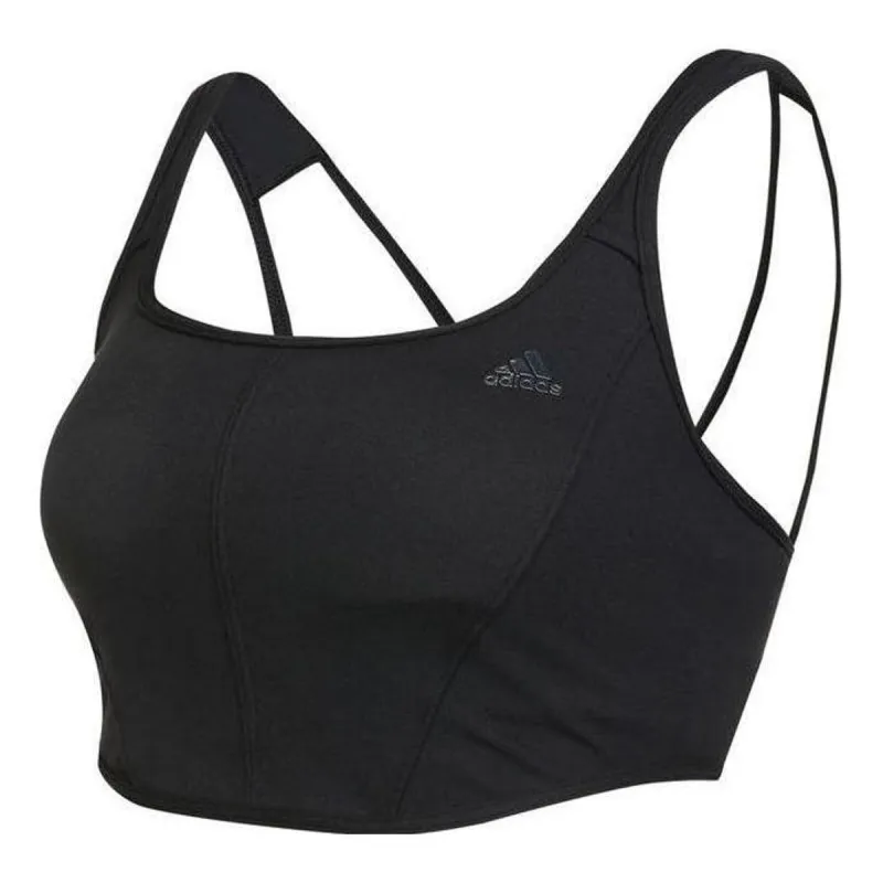 (WMNS) adidas CoreFlow Medium-Support Long Line Bra 'Black' HD7683 sold by KicksCrew