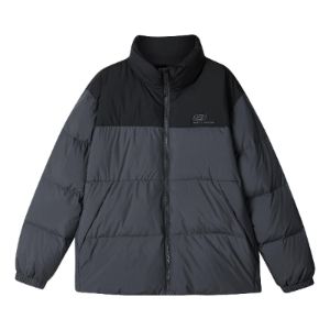 Skechers Fashion Logo Printed Down Jacket 'Black Grey' L423U106-00W5 sold by KicksCrew