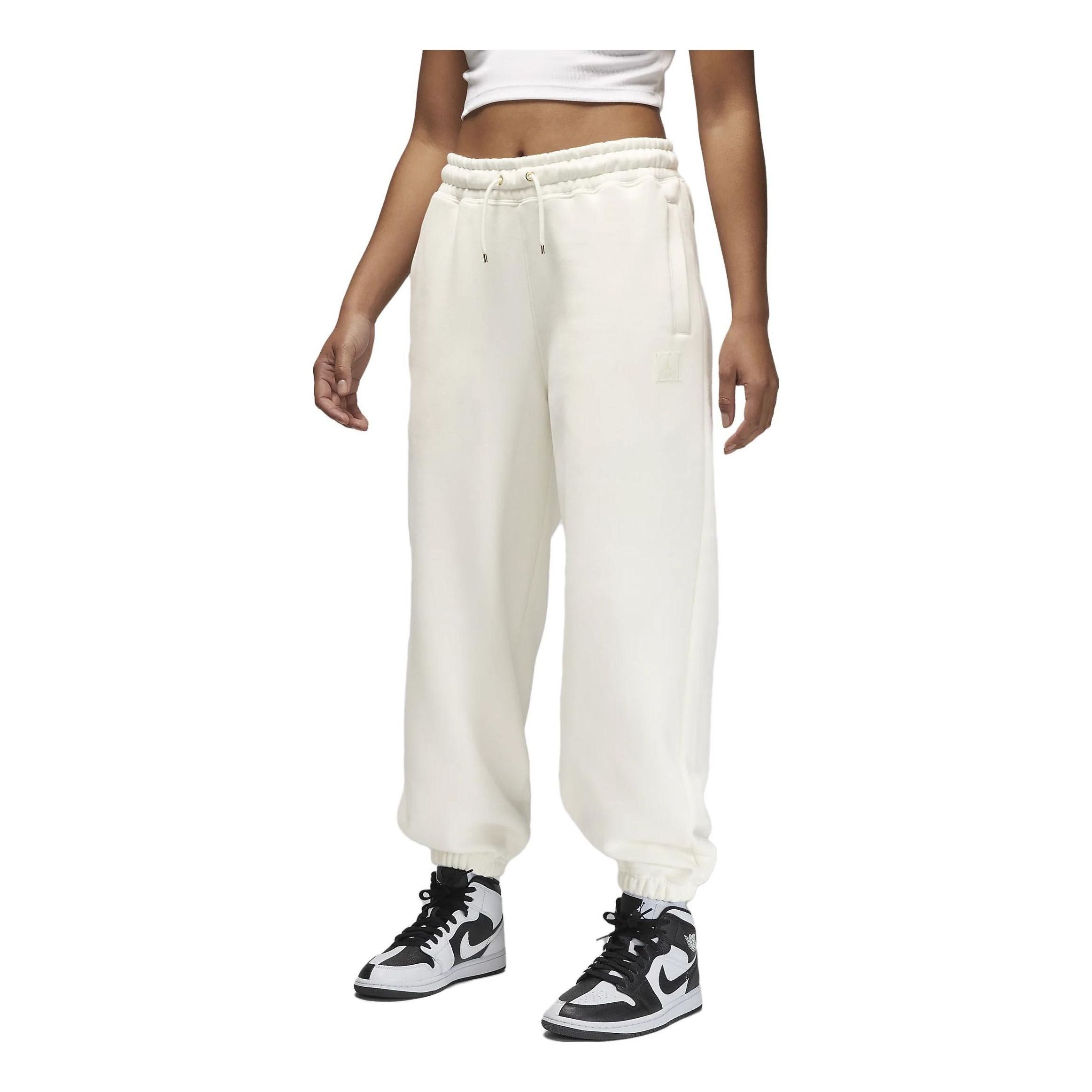 (WMNS) Air Jordan Flight Fleece Trousers 'White' FB5113-133 sold by KicksCrew