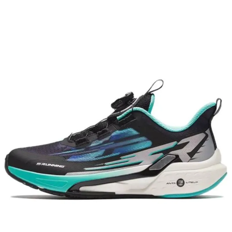 (GS) ANTA Running Series Sneakers 'Black Silver Teal' 312425513-4 sold by KicksCrew