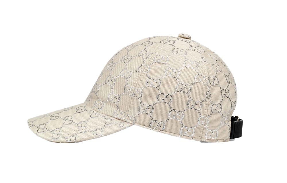 (WMNS) Gucci GG Lamé Baseball Hat 'White' 631953-3HK75-9060 sold by KicksCrew product image thumbnail 2